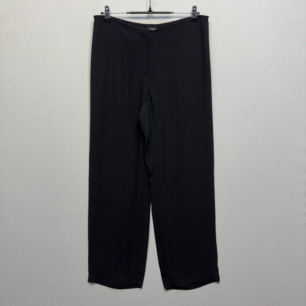 Eileen Fisher Wide Leg Trouser Dress Pants Size PS Petite Small 100% Silk D096 1